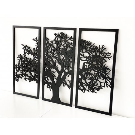 Medžio trijų dalių sienos dekoracija