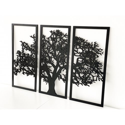Medžio trijų dalių sienos dekoracija